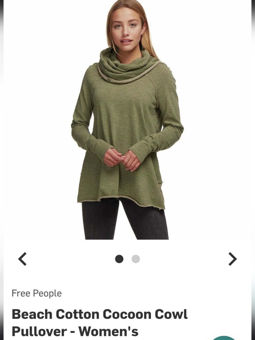 FP Beach Cocoon Cowl Knit Top, XS/S